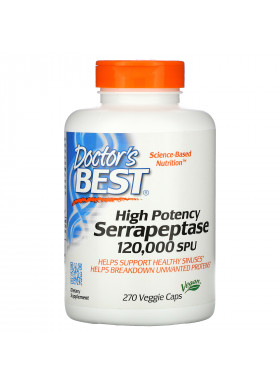 Doctor's Best, High Potency Serrapeptase, 120,000 SPU, 270 Veggie Caps