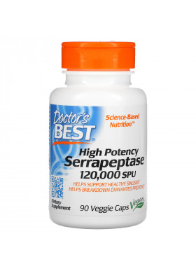 Doctor's Best, High Potency Serrapeptase, 120,000 SPU, 90 Veggie Caps