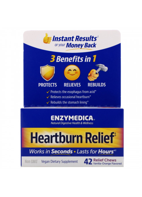 Enzymedica, Heartburn Relief, Vanilla-Orange Flavored, 42 Relief Chews