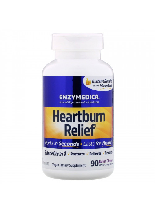 Enzymedica, Heartburn Relief, Vanilla-Orange Flavored, 90 Relief Chews