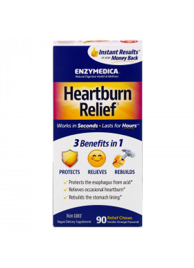 Enzymedica, Heartburn Relief, Vanilla-Orange Flavored, 90 Relief Chews