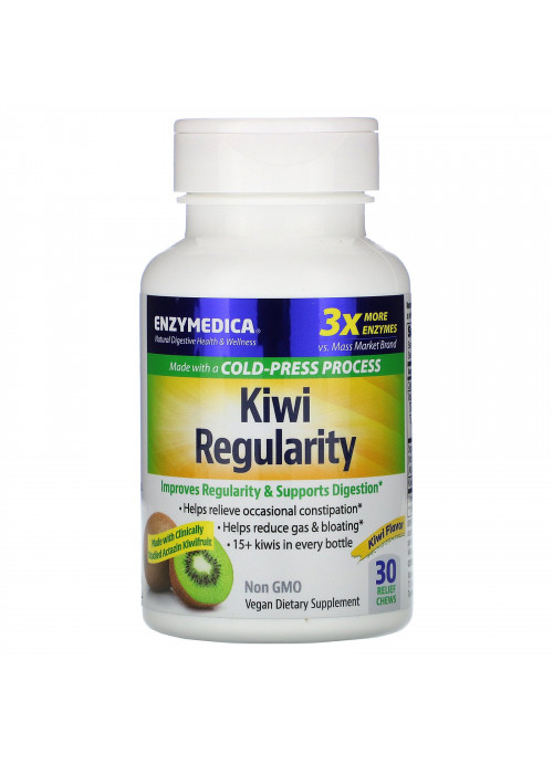 Enzymedica, Kiwi Regularity, Kiwi Flavor, 30 Relief Chews