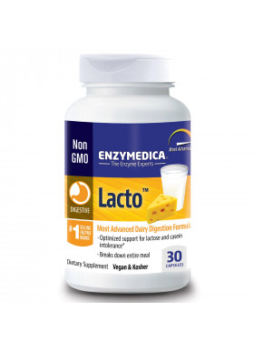 Enzymedica, Lacto, Most Advanced Dairy Digestion Formula, 30 Capsules