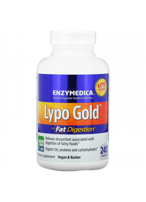 Enzymedica, Lypo Gold, For Fat Digestion, 240 Capsules