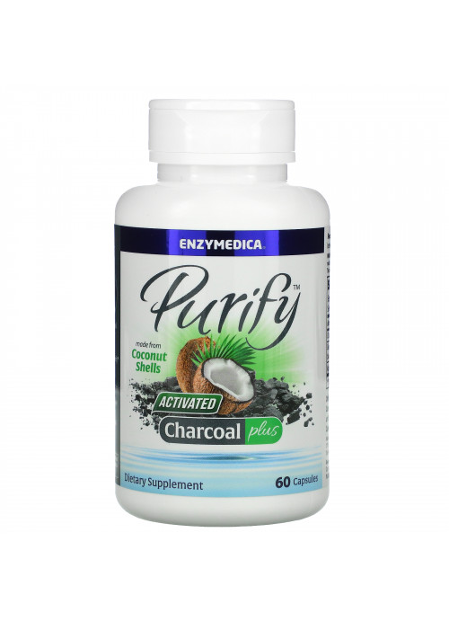 Enzymedica, Purify, Activated Charcoal Plus, 60 Capsules