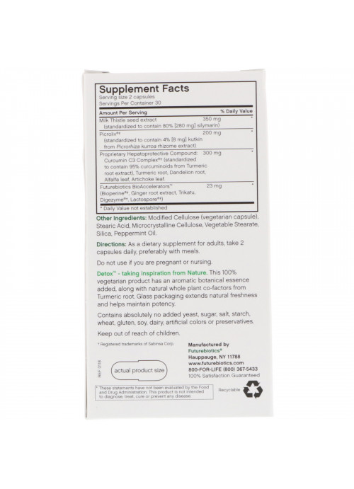 FutureBiotics, Detox, Daily Liver Support, 60 Vegetarian Capsules
