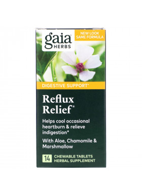 Gaia Herbs, Reflux Relief, 14 Chewable Tablets