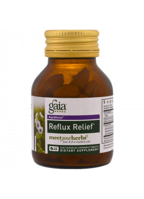 Gaia Herbs, Reflux Relief, 45 Easy Dissolve Chewable Tablets