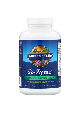 Garden of Life, Omega-Zyme, Digestive Enzyme Blend, 180 Vegetarian Caplets