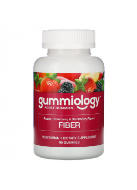 Gummiology, Fiber Gummies, Natural Peach, Strawberry, & Blackberry Flavors, 90 Vegetarian Gummies