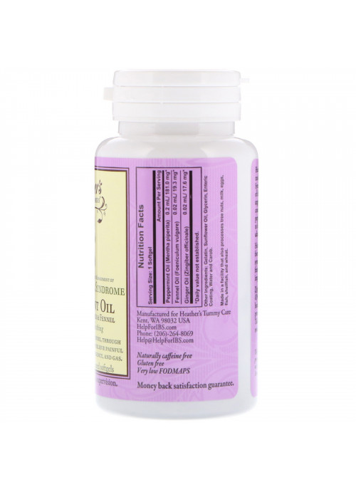 Heather's Tummy Care, Peppermint Oil, Irritable Bowel Syndrome, 90 Enteric Coated Softgels