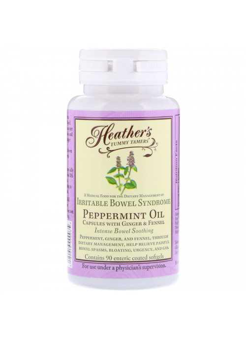 Heather's Tummy Care, Peppermint Oil, Irritable Bowel Syndrome, 90 Enteric Coated Softgels