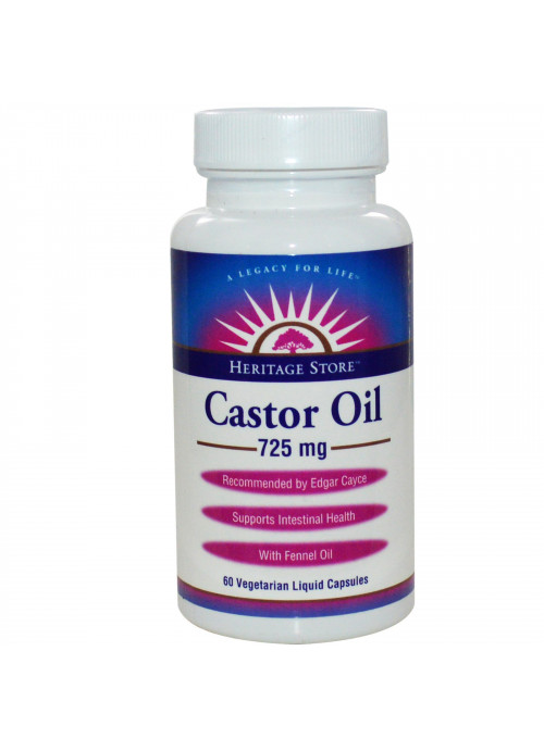 Heritage Store, Castor Oil, 725 mg, 60 Veggie Liquid Caps