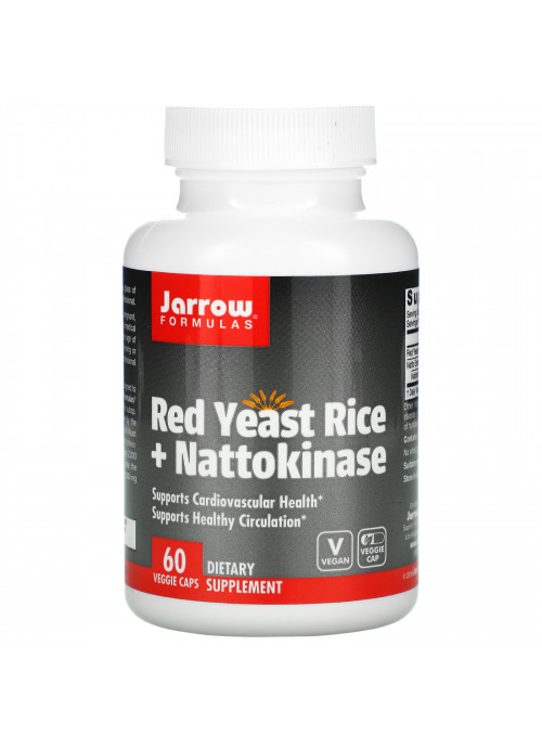 Jarrow Formulas, Red Yeast Rice + Nattokinase, 60 Veggie Caps