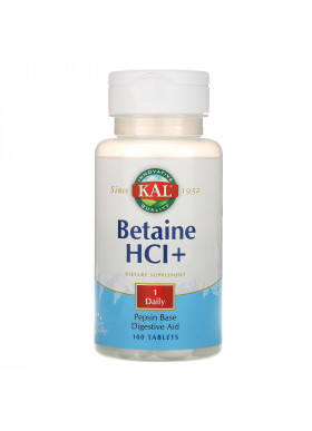 KAL, Betaine HCl+, 100 Tablets