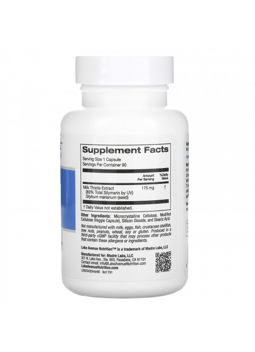 Lake Avenue Nutrition, Milk Thistle Extract, 175 mg, 90 Veggie Capsules