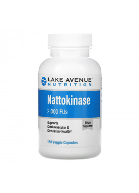 Lake Avenue Nutrition, Nattokinase, Proteolytic Enzyme, 2,000 FUs, 180 Veggie Capsules