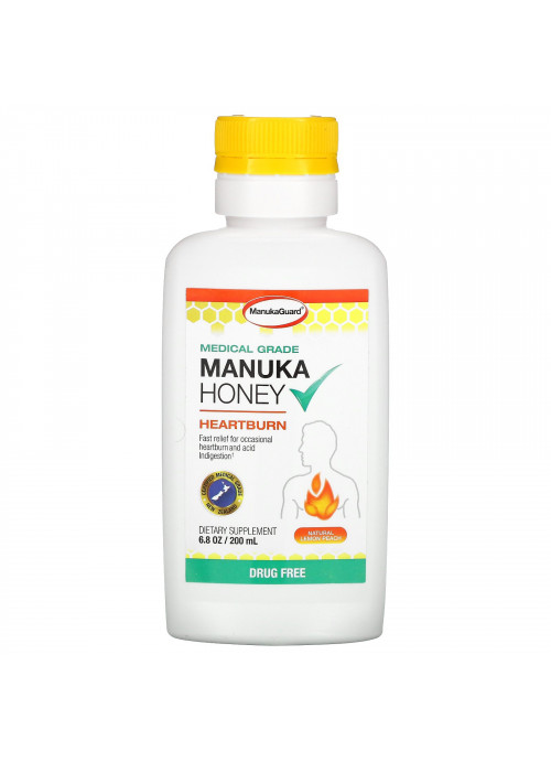 ManukaGuard, Manuka Honey, Medical Grade, Natural Lemon Peach, 6.8 oz (200 ml)