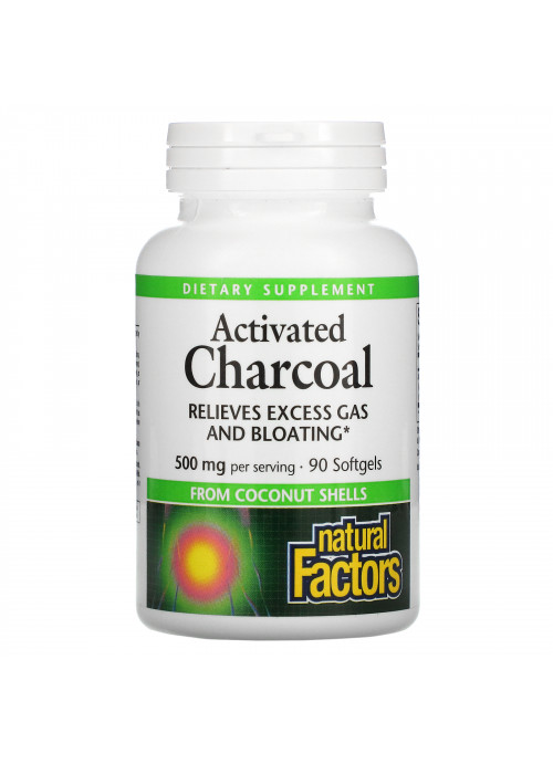 Natural Factors, Activated Charcoal, 500 mg, 90 Softgels