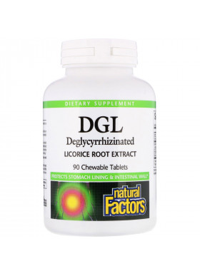 Natural Factors, DGL, Deglycyrrhizinated Licorice Root Extract, 90 Chewable Tablets