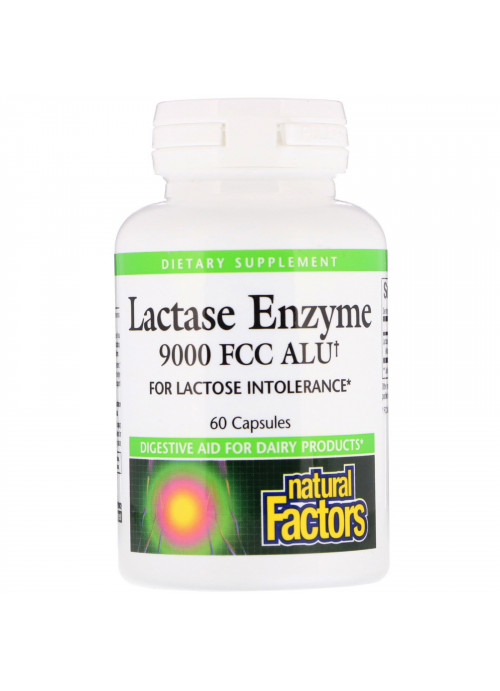 Natural Factors, Lactase Enzyme, 9000 FCC ALU, 60 Capsules