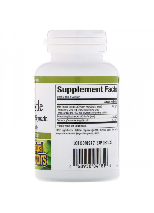 Natural Factors, Milk Thistle, 250 mg, 90 Capsules