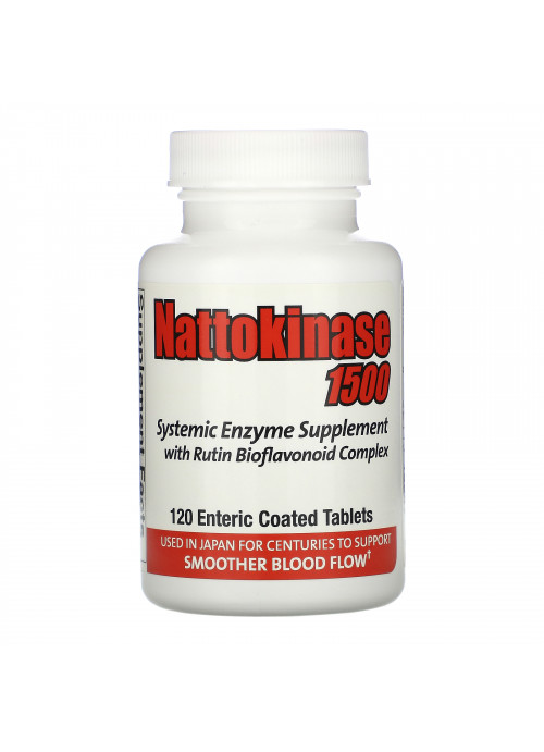 Naturally Vitamins, Nattokinase 1500, Systemic Enzyme Supplement, 120 Enteric Coated Tablets