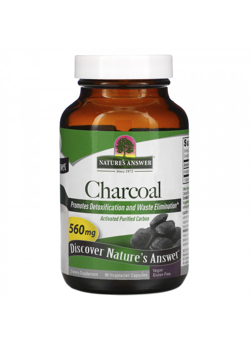 Nature's Answer, Charcoal, Activated Purified Carbon, 560 mg, 90 Vegetable Capsules