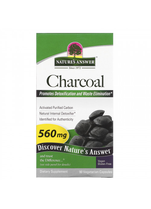 Nature's Answer, Charcoal, Activated Purified Carbon, 560 mg, 90 Vegetable Capsules