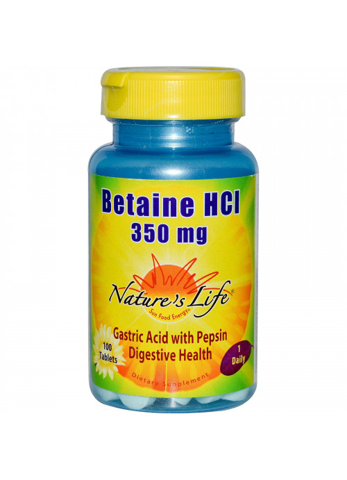 Nature's Life, Betaine HCL, 350 mg, 100 Tablets