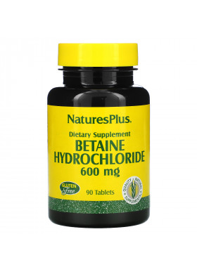 Nature's Plus, Betaine Hydrochloride, 600 mg, 90 Tablets