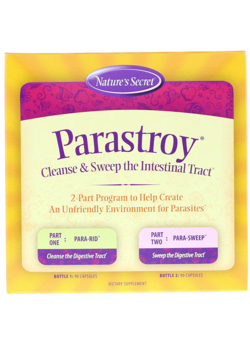 Nature's Secret, Parastroy, Cleanse & Sweep The Intestinal Tract, 2 Bottles, 90 Capsules Each