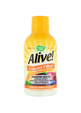 Nature's Way, Alive!, Liquid Fiber with Prebiotics, Tropical Citrus Flavored, 16 fl oz (480 ml)