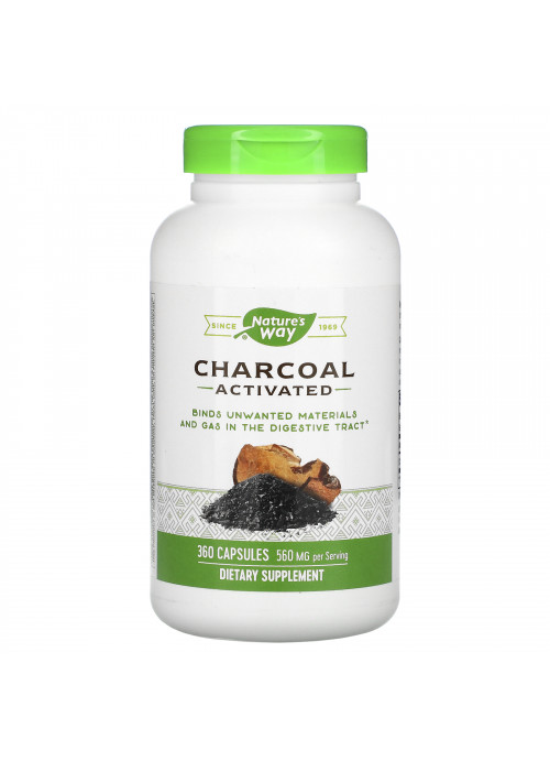 Nature's Way, Charcoal, Activated, 560 mg, 360 Capsules