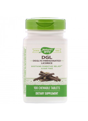 Nature's Way, DGL, Deglycyrrhizinated Licorice, 100 Chewable Tablets