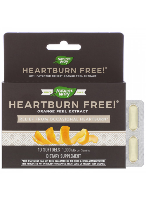 Nature's Way, HEARTBURN FREE!, 1,000 mg, 10 Softgels