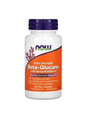 Now Foods, Beta-Glucans, with ImmunEnhancer, Extra Strength, 250 mg, 60 Veg Capsules