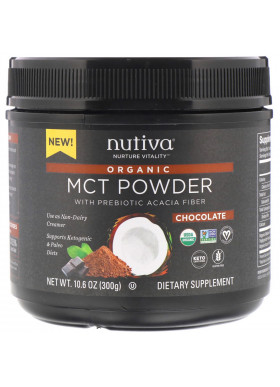 Nutiva, Organic MCT Powder, Chocolate, 10.6 oz (300 g)