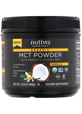 Nutiva, Organic MCT Powder, Vanilla, 10.6 oz (300 g)