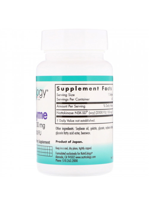 Nutricology, NattoZyme, 100 mg, 60 Softgels