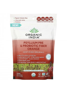 Organic India, Psyllium Pre & Probiotic Fiber, Orange, 10 oz (283.5 g)