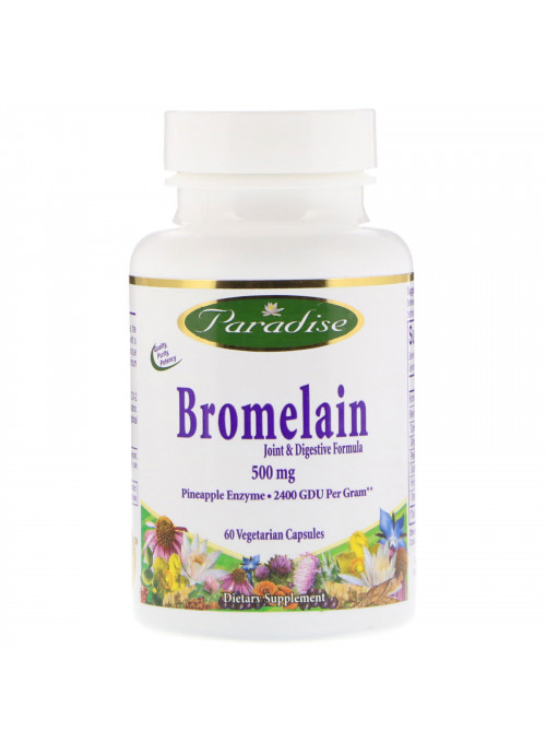 Paradise Herbs, Bromelain, Joint & Digestive Formula, 500 mg, 60 Vegetable Capsules