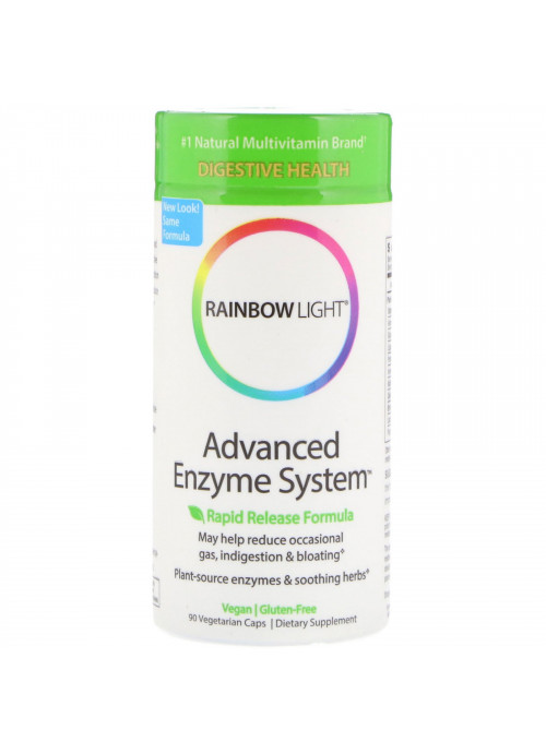 Rainbow Light, Advanced Enzyme System, Rapid Release Formula, 90 Vegetarian Caps