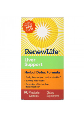 Renew Life, Liver Support, Herbal Detox Formula, 90 Vegetarian Capsules