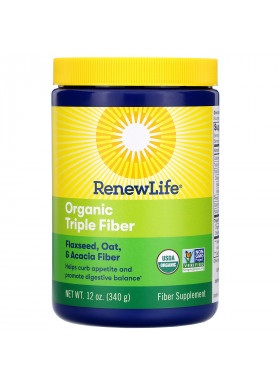 Renew Life, Organic Triple Fiber, 12 oz (340 g)