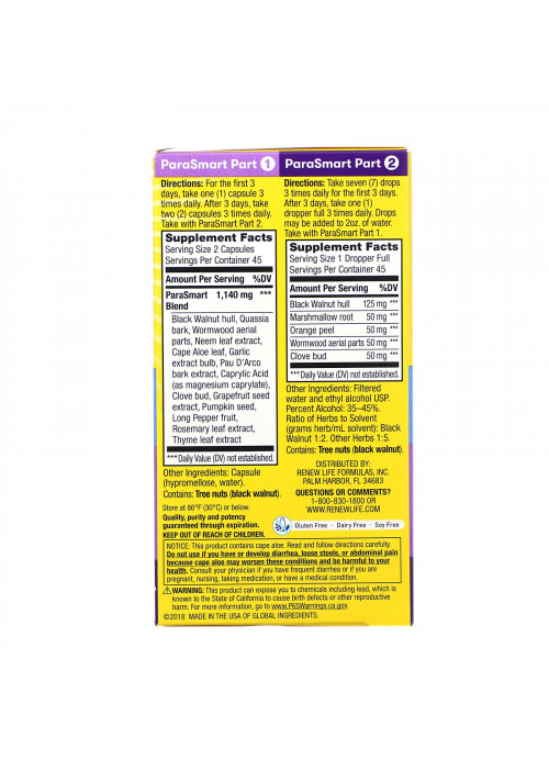 Renew Life, ParaSmart, 15-Day Targeted Cleanse, 2-Part