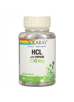 Solaray, HCL with Pepsin, 230 mg, 180 VegCaps