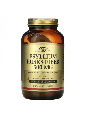 Solgar, Psyllium Husks Fiber, 500 mg, 200 Vegetable Capsules