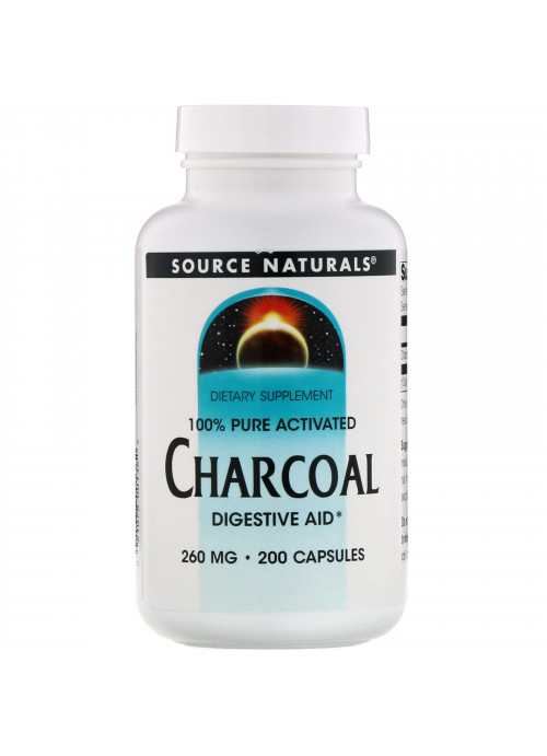 Source Naturals, Charcoal, 260 mg, 200 Capsules