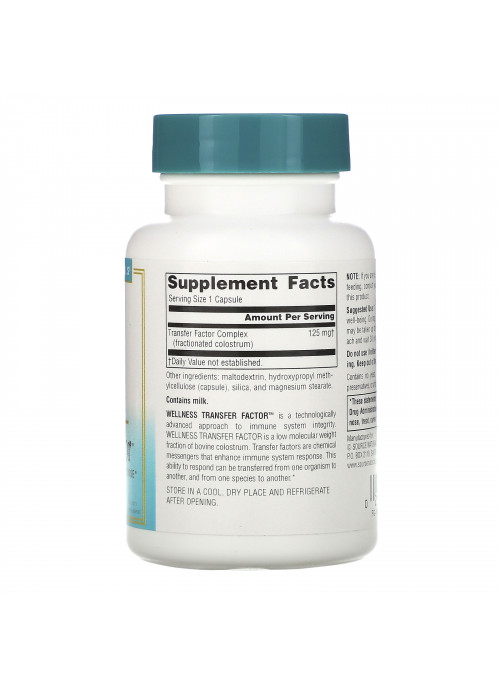 Source Naturals, Wellness Transfer Factor, 125 mg, 60 Vegi Capsules